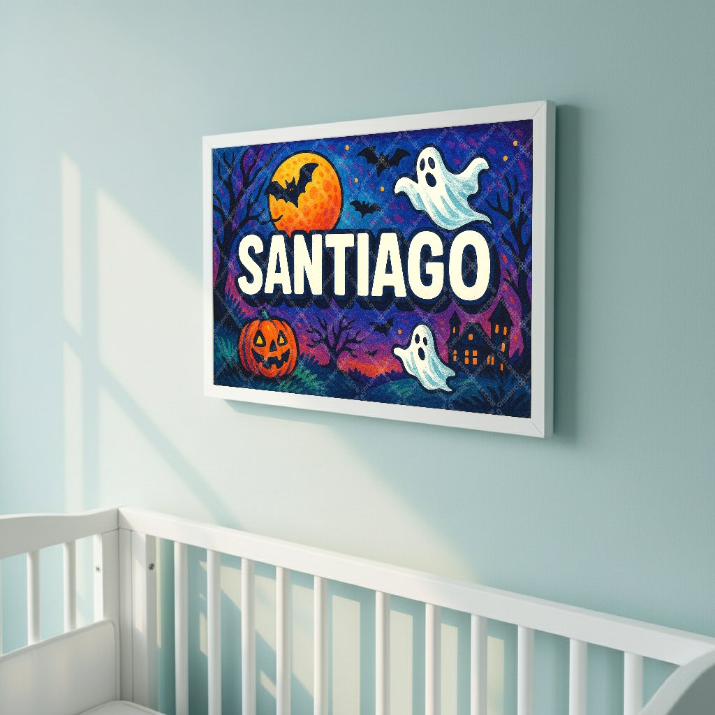 Personalized name art for Santiago