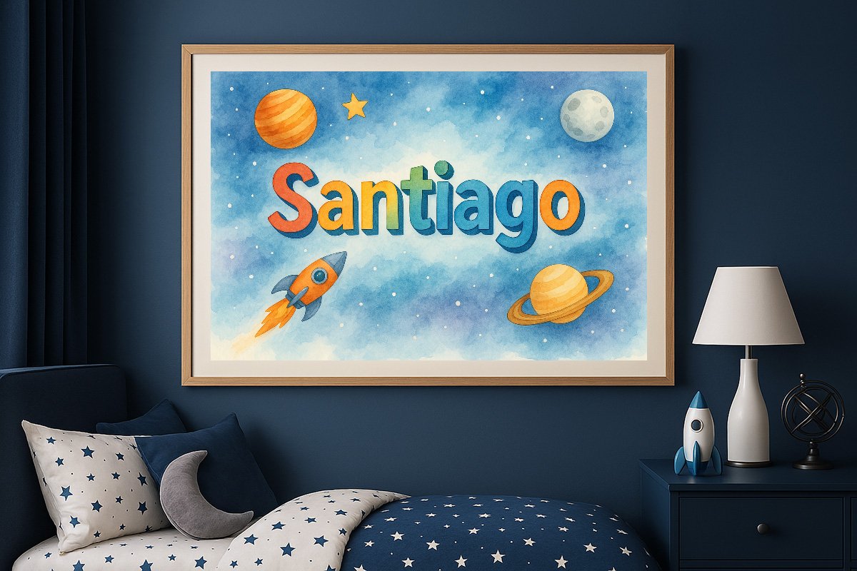 Santiago Personalized Outer Space Art 184
