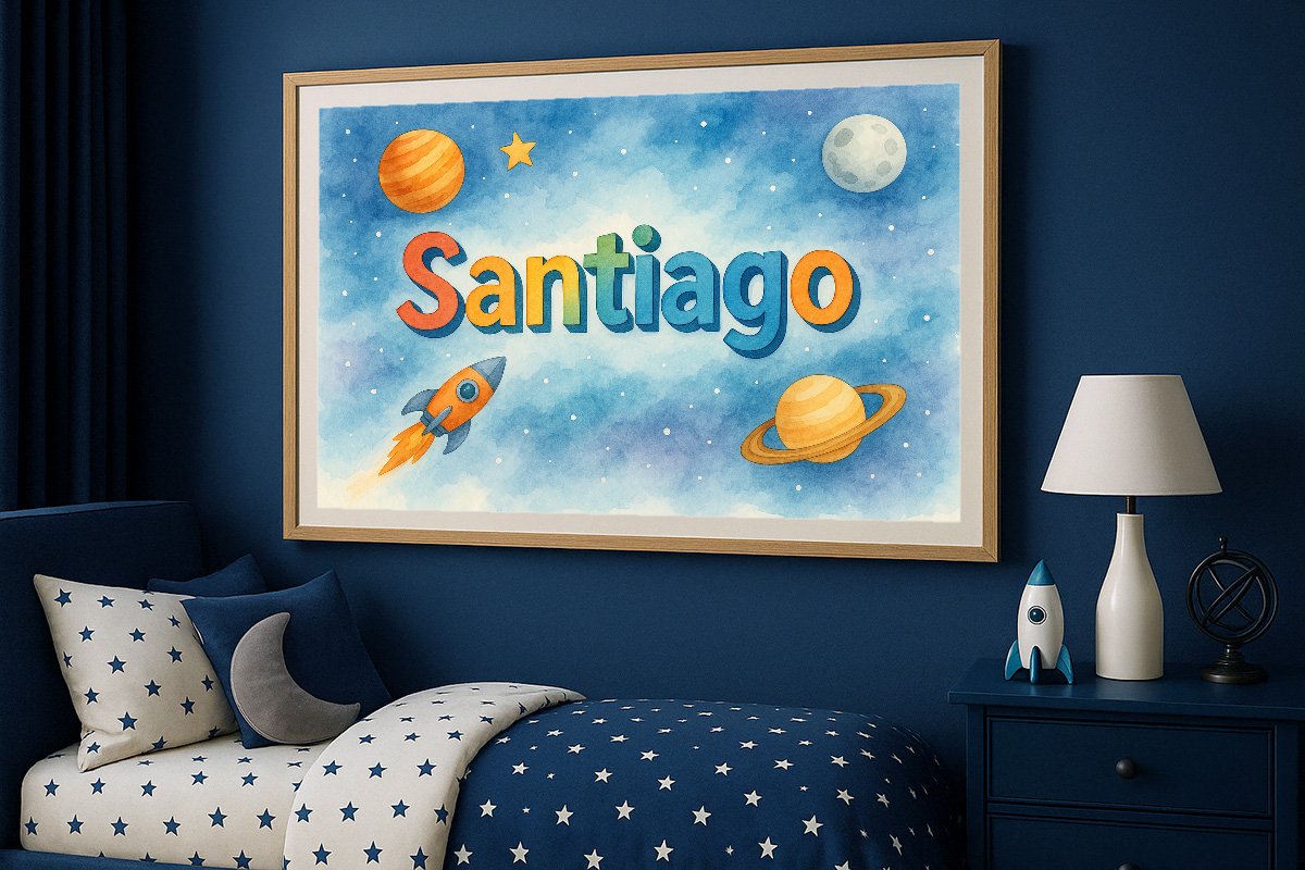 Santiago Personalized Outer Space Art 184