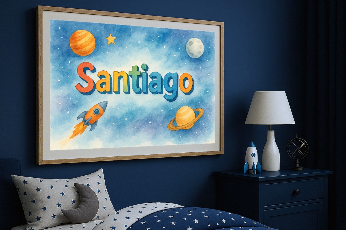 Santiago Personalized Outer Space Art 184