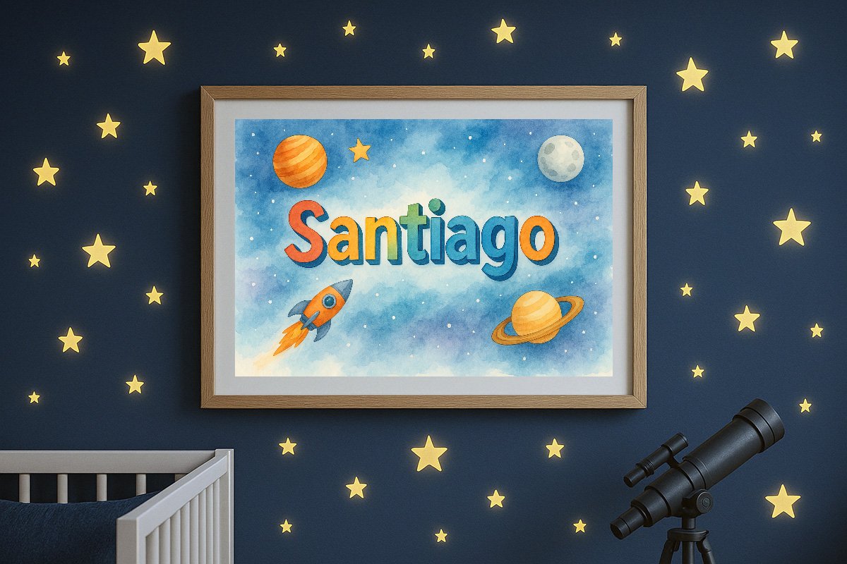 Santiago Personalized Outer Space Art 184