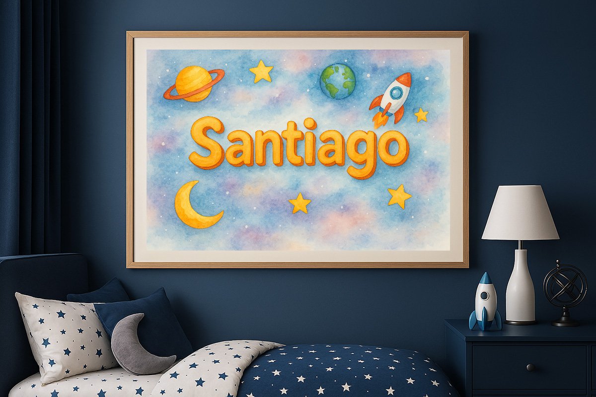 Santiago Personalized Outer Space Art 185