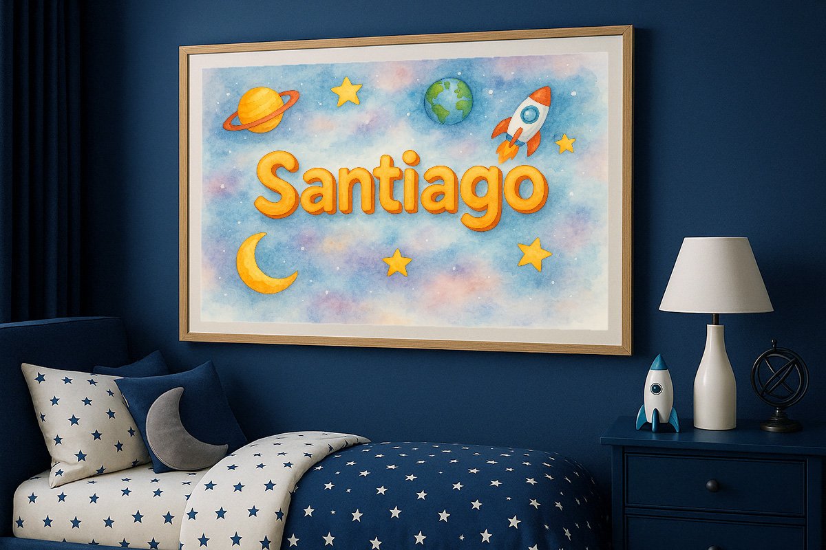 Santiago Personalized Outer Space Art 185