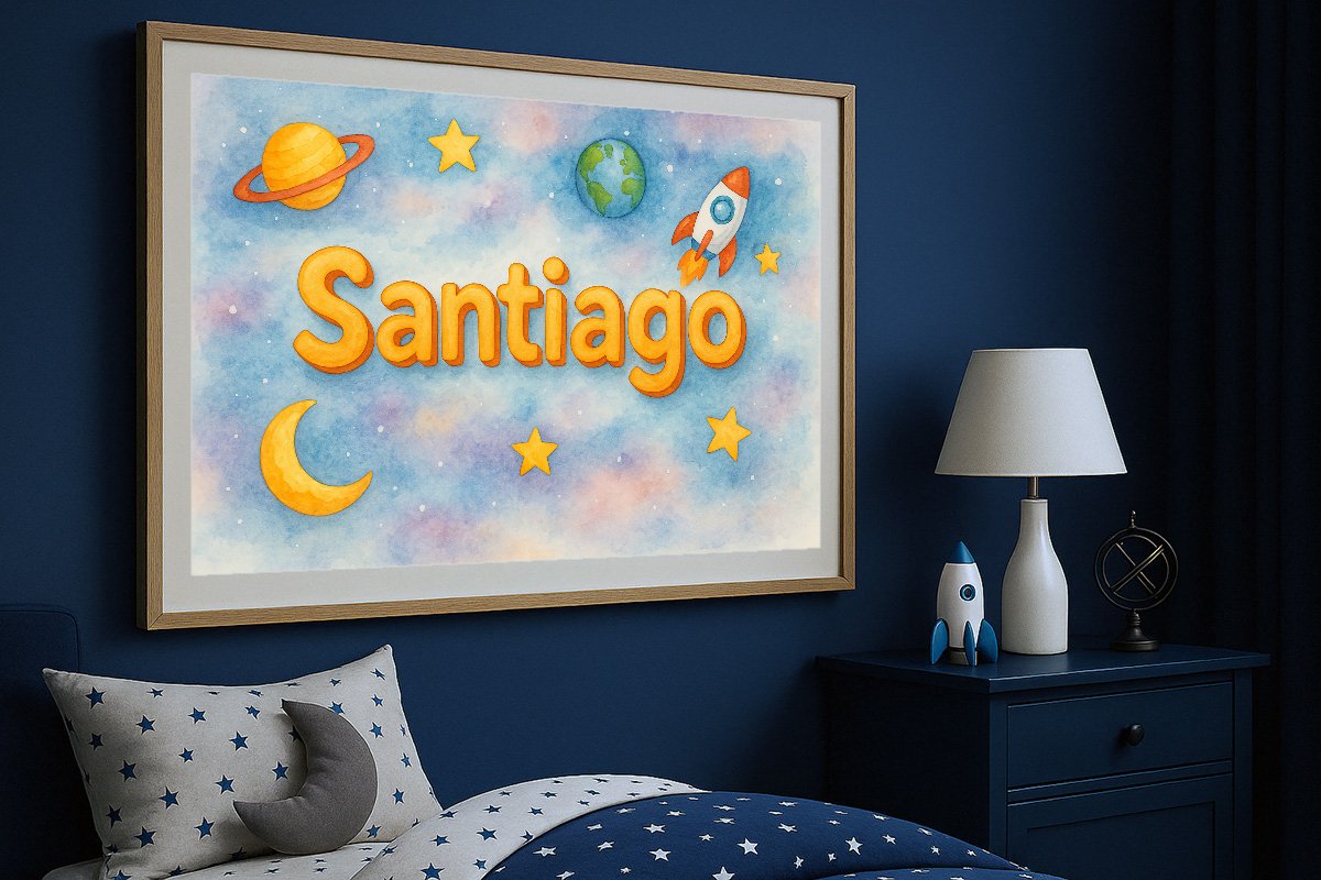 Santiago Personalized Outer Space Art 185