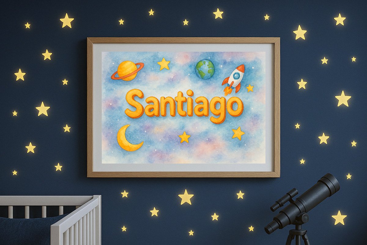 Santiago Personalized Outer Space Art 185