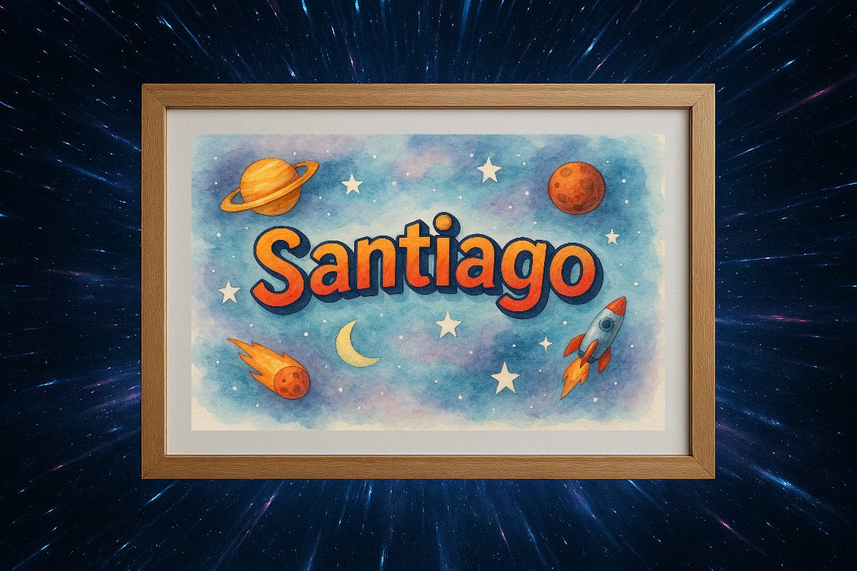 Santiago Personalized Outer Space Art 186