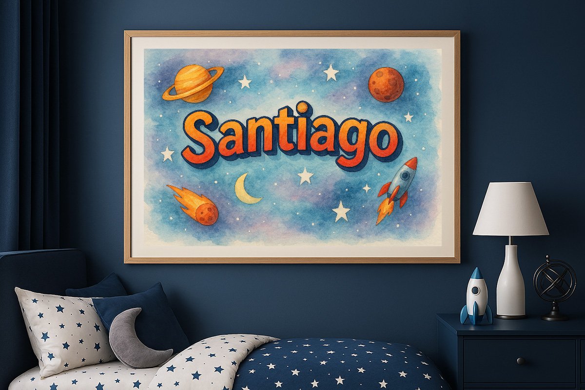 Santiago Personalized Outer Space Art 186
