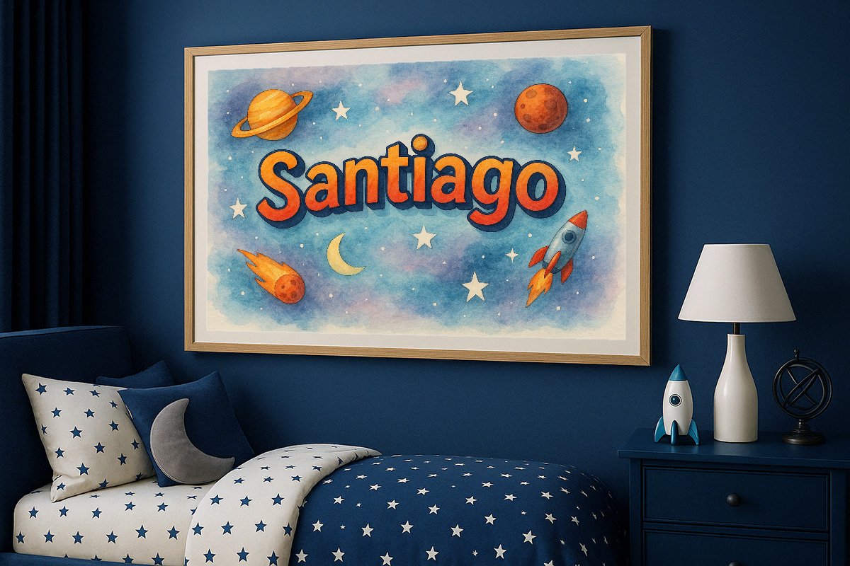 Santiago Personalized Outer Space Art 186
