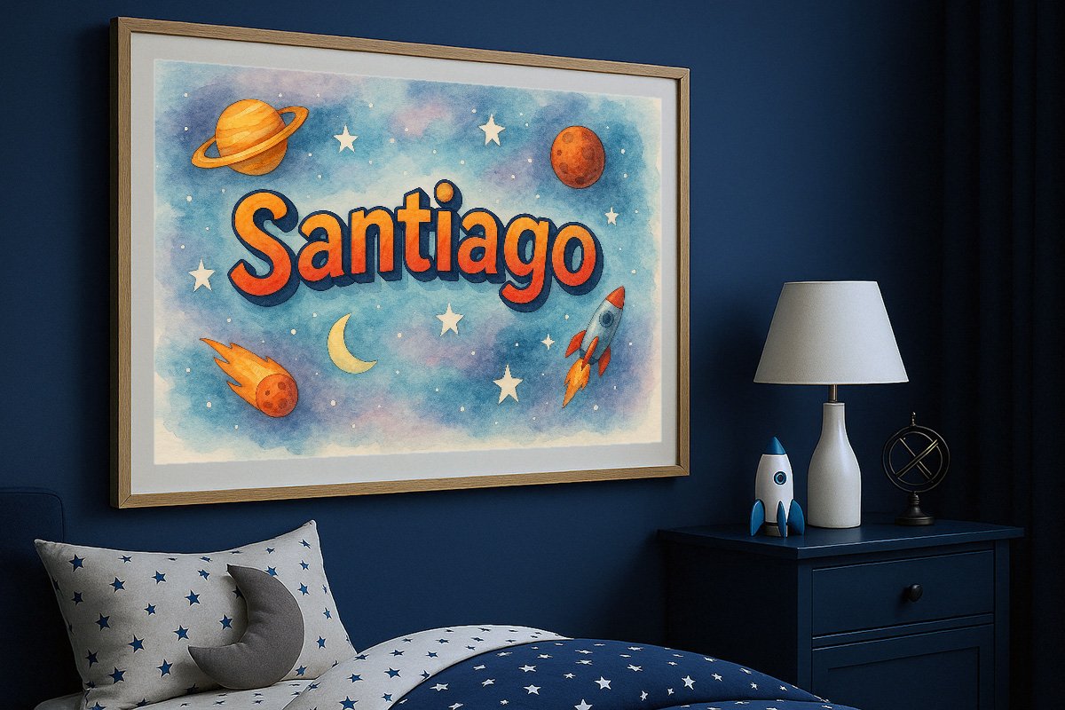 Santiago Personalized Outer Space Art 186