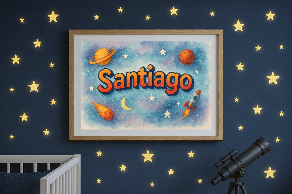 Santiago Personalized Outer Space Art 186