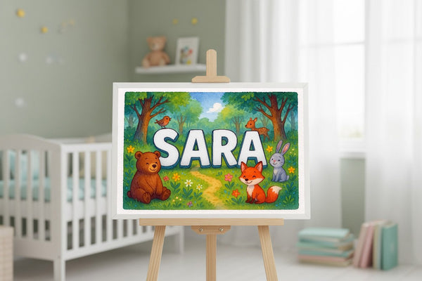 Sara’s Personalized Forest Friends Art