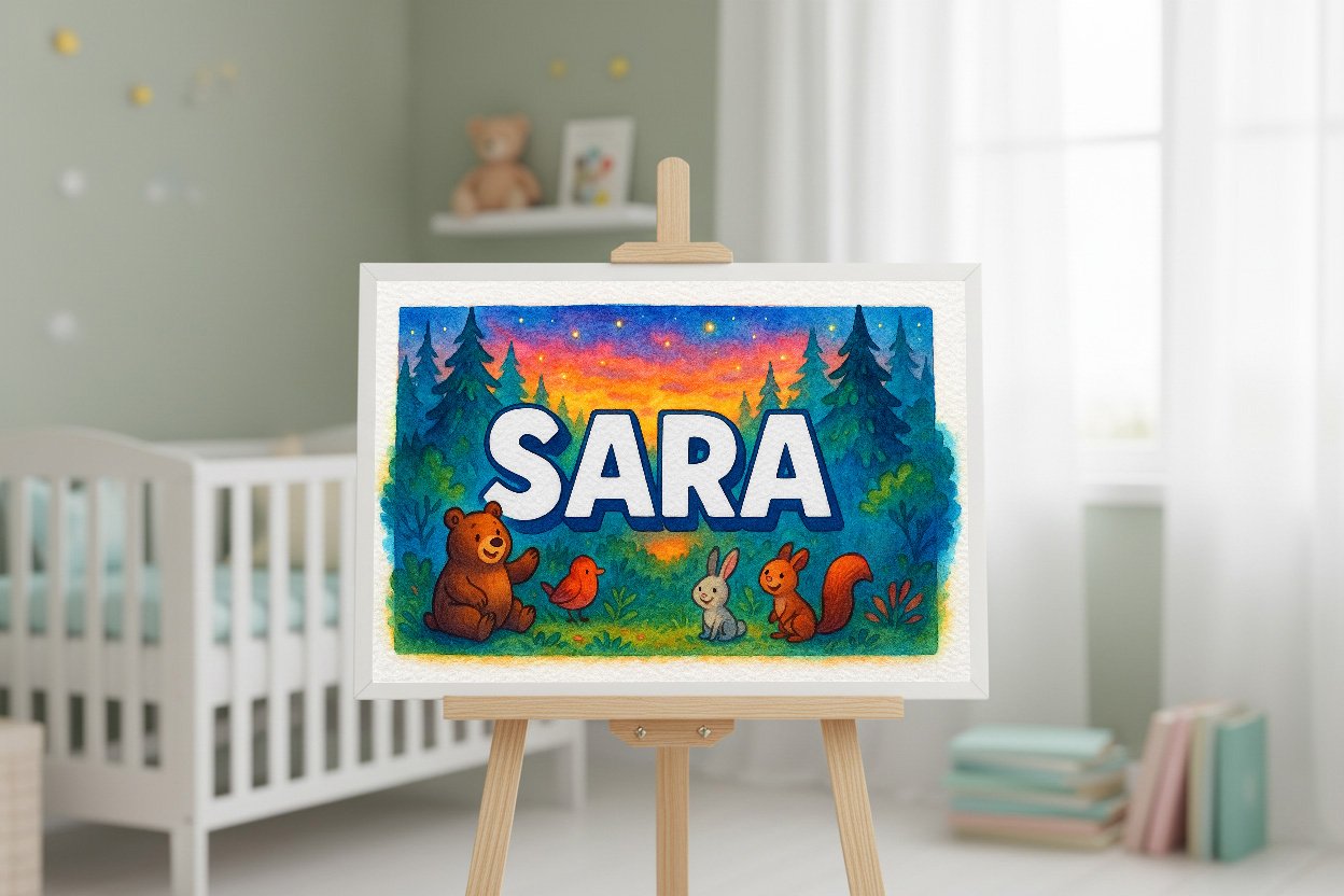 Personalized name art for Sara