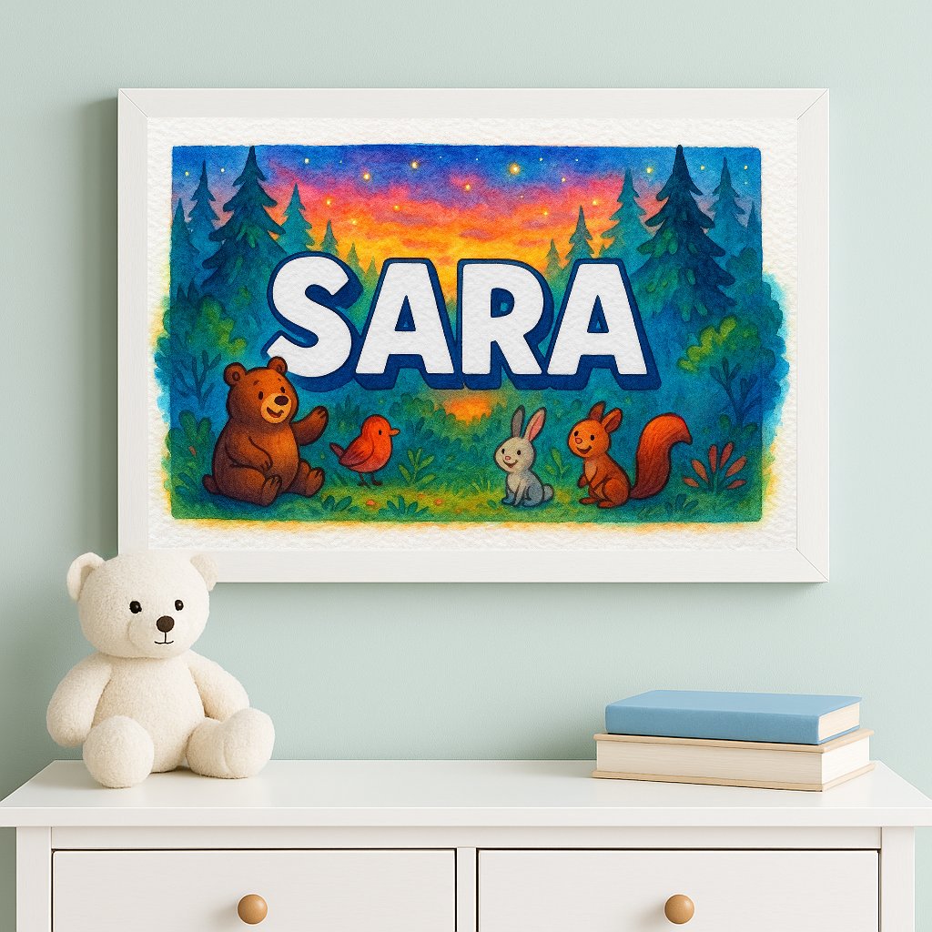 Personalized name art for Sara