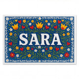 Sara Name Art - Floral Farmhouse personalized wall print for kids