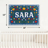 Sara Name Art - Floral Farmhouse personalized wall print for kids