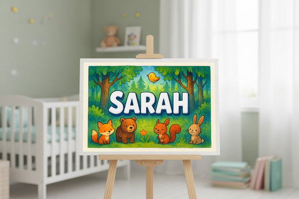 Sarah’s Personalized Forest Friends Art