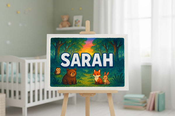 Sarah’s Personalized Forest Friends Art