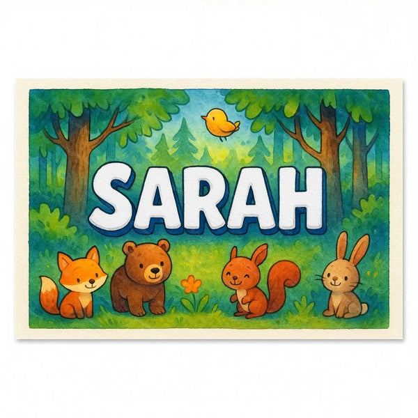 Sarah Personalized Forest Friends Art