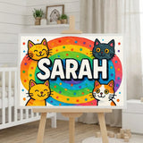Playful personalized cat name art for Sarah