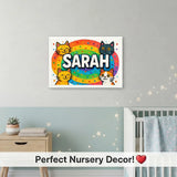 Playful personalized cat name art for Sarah