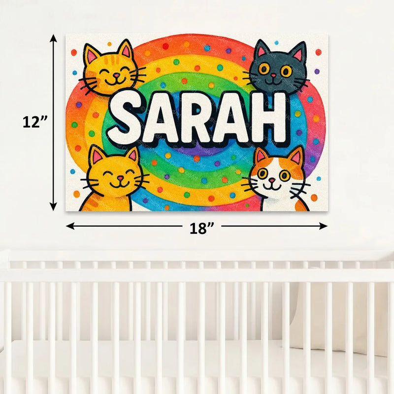 Playful personalized cat name art for Sarah