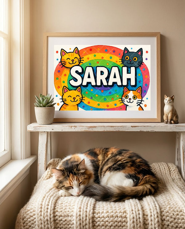 Sarah Colorful Cats Art