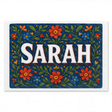 Calm personalized name art for Sarah