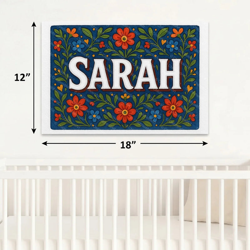 Calm personalized name art for Sarah