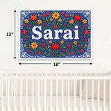 Sarai Name Art - Floral Farmhouse personalized wall print for kids