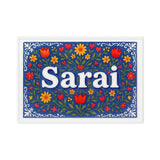 Sarai Name Art - Floral Farmhouse personalized wall print for kids