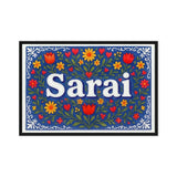 Sarai Name Art - Floral Farmhouse personalized wall print for kids