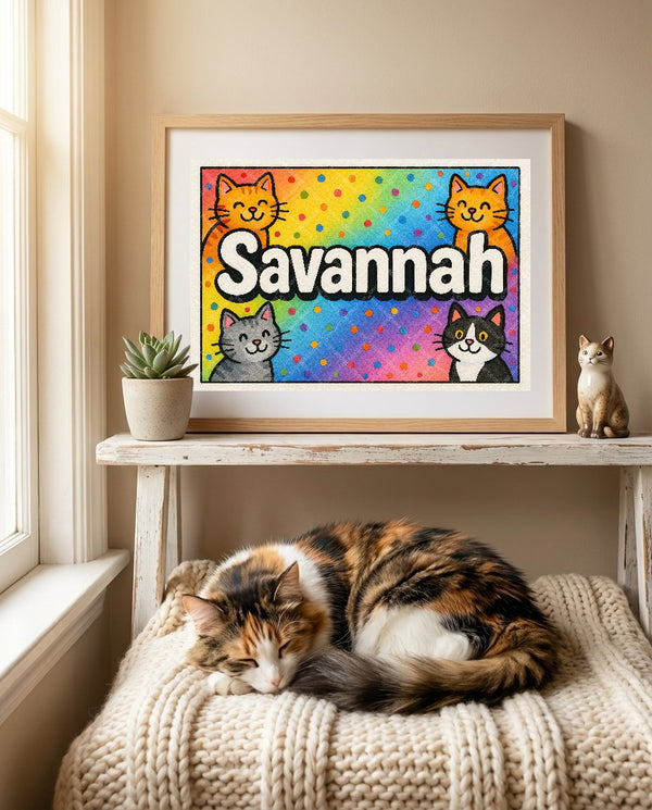 Savannah Colorful Cats Art