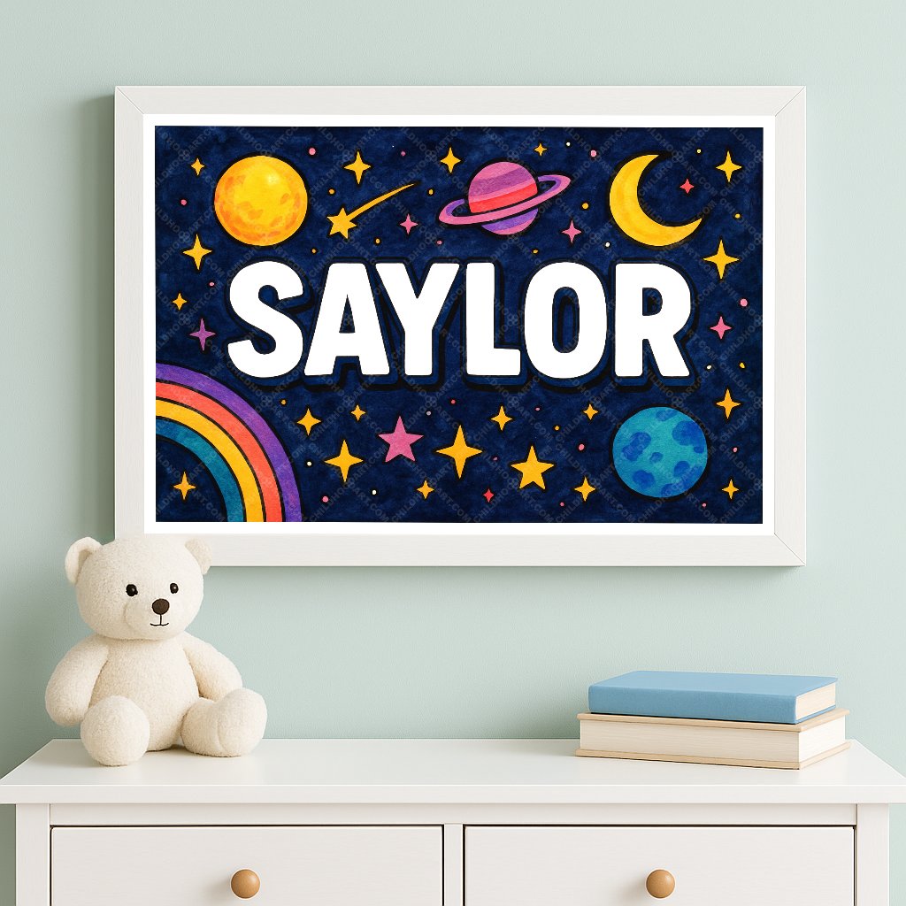 Personalized space name art for Saylor