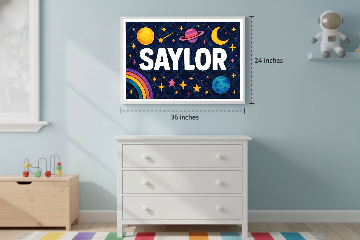Personalized space name art for Saylor