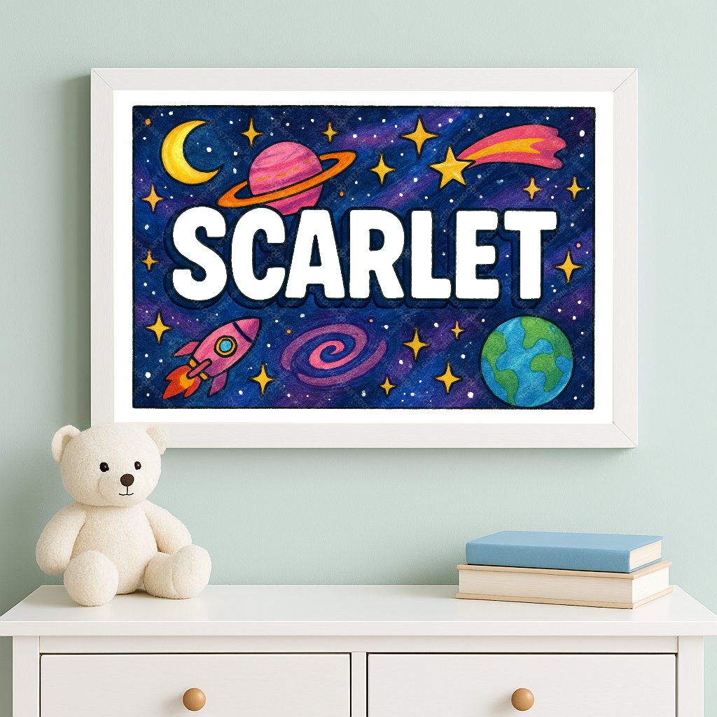 Personalized space name art for Scarlet