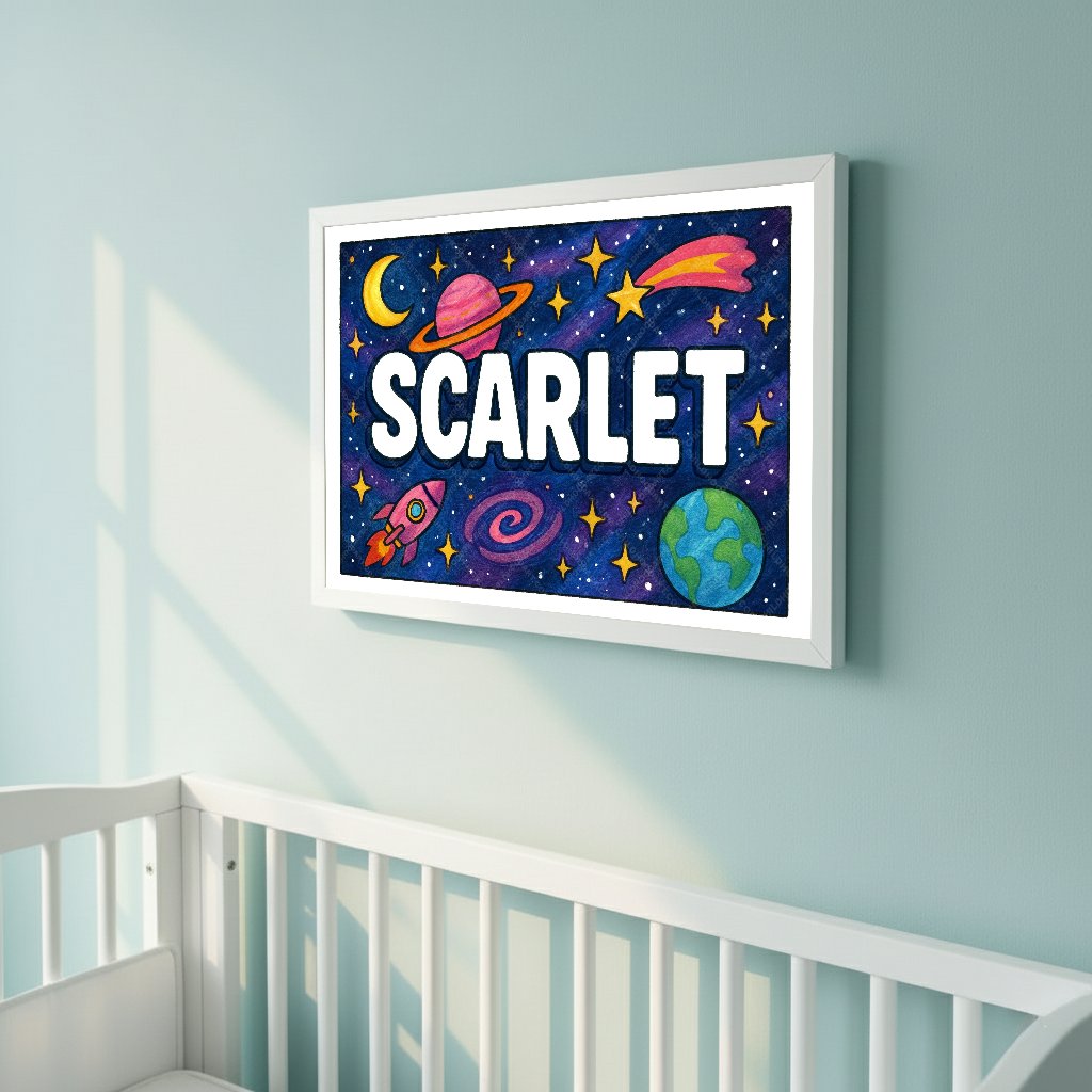 Personalized space name art for Scarlet