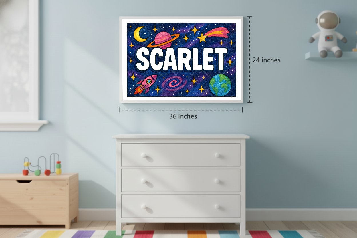 Personalized space name art for Scarlet