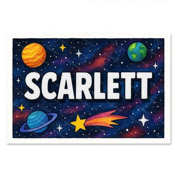 Scarlett Personalized Space Explorer Name Art