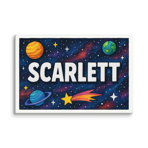 Scarlett Name Art - Space Explorers Personalized Wall Art