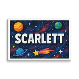 Scarlett Name Art - Space Explorers personalized wall print for kids