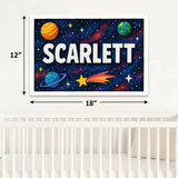 Scarlett Name Art - Space Explorers personalized wall print for kids