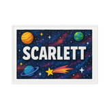 Scarlett Name Art - Space Explorers personalized wall print for kids