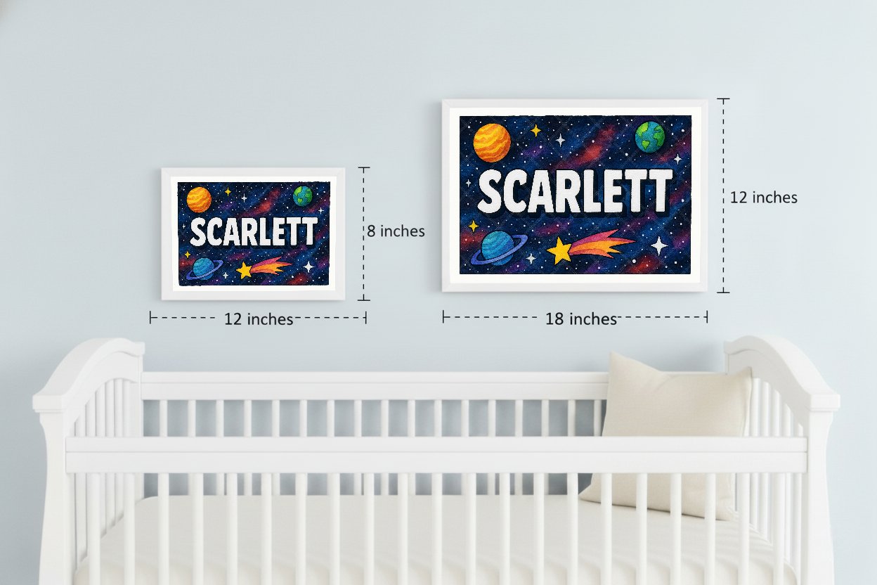 Personalized space name art for Scarlett