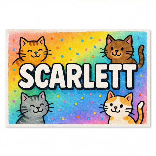 Scarlett Colorful Cats Name Art