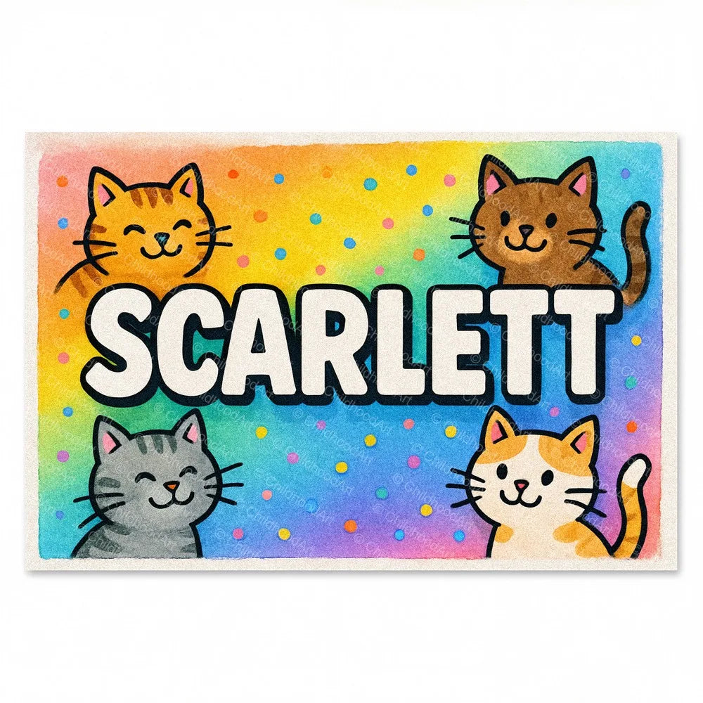 Scarlett Colorful Cats Name Art