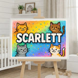Playful personalized cat name art for Scarlett