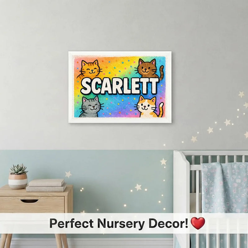 Playful personalized cat name art for Scarlett