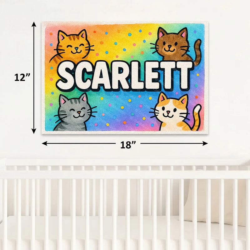 Playful personalized cat name art for Scarlett