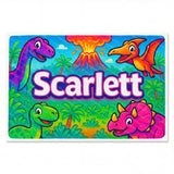 Adventurous personalized dinosaur name art for Scarlett
