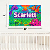 Adventurous personalized dinosaur name art for Scarlett